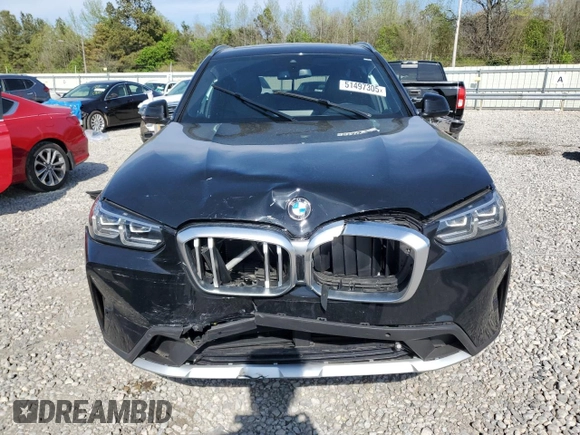 2022 BMW X3 sDrive30i with VIN 5UX43DP0XN9M49063, listed as a Copart auction lot 51497305 with 15,962 mi miles and Salvage Title. Bid and sale history available at DreamBid. Image 5.