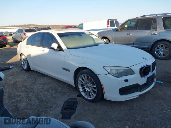 2013 BMW 7 Series 740i with VIN WBAYA6C54DD143796, listed as a IAAI auction lot 41433835 with 1 mi miles. Bid and sale history available at carsss.com. Image 1.