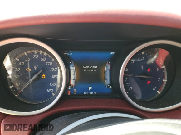 2017 Maserati Ghibli S Q4 z VIN ZAM57RTA6H1247079, wystawiony jako Copart lot #52099755 z przebiegiem 124 159 mil mil oraz Szkody całkowita. Historia ofert i sprzedaży dostępna na DreamBid. Obrazek 9.