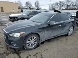 2017 Infiniti Q50 3.0t Sport with VIN JN1EV7AR5HM833409, listed as a Copart auction lot 46277465 with 58,628 mi miles and Salvage Title. Bid and sale history available at carsss.com. Image 1.