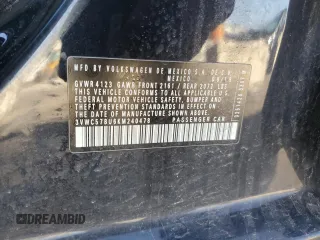 2019 Volkswagen Jetta S с VIN 3VWC57BU6KM240478, выставлен на аукционе Copart как лот 51296155 с пробегом 78 649 миль миль и Списание • Salvage title. История ставок и продаж доступна на DreamBid. Изображение 12.