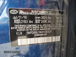 2017 Hyundai Elantra SE with VIN 5NPD84LF8HH105434, listed as a Copart auction lot 89069285 with 124,999 mi miles and Salvage Title. Bid and sale history available at DreamBid. Image 15.