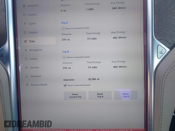 2016 Tesla Model S 90D with VIN 5YJSA1E48GF161604, listed as a IAAI auction lot 39977345 with 32,789 mi miles and . Bid and sale history available at DreamBid. Image 7.