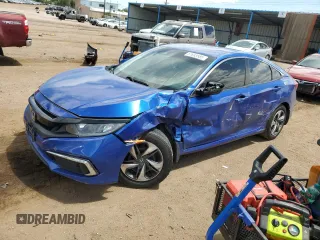 2021 Honda Civic LX with VIN 2HGFC2F61MH522762, listed as a Copart auction lot 57693585 with 76,673 mi miles and Salvage title. Bid and sale history available at DreamBid. Image 1.