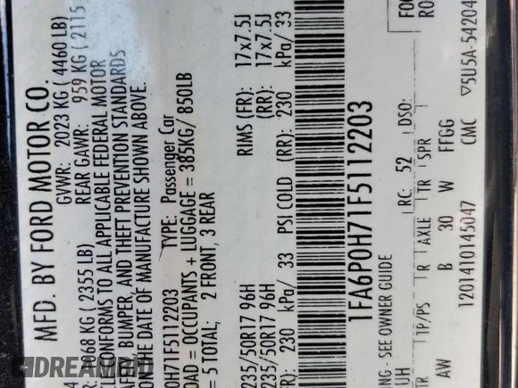 2015 Ford Fusion SE with VIN 1FA6P0H71F5112203, listed as a Copart auction lot 47122635 with Not Provided miles and Salvage Title. Bid and sale history available at carsss.com. Image 13.