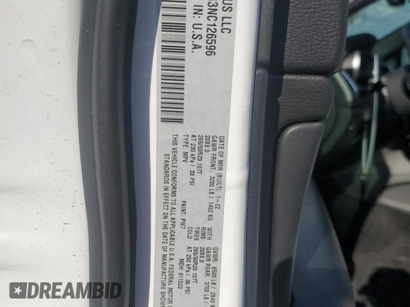 2022 Jeep Grand Cherokee Laredo X с VIN 1C4RJEAG3NC126596, выставлен на аукционе Copart как лот 56849925 с пробегом 26 744 миль миль и Списание • Salvage title. История ставок и продаж доступна на DreamBid. Изображение 14.