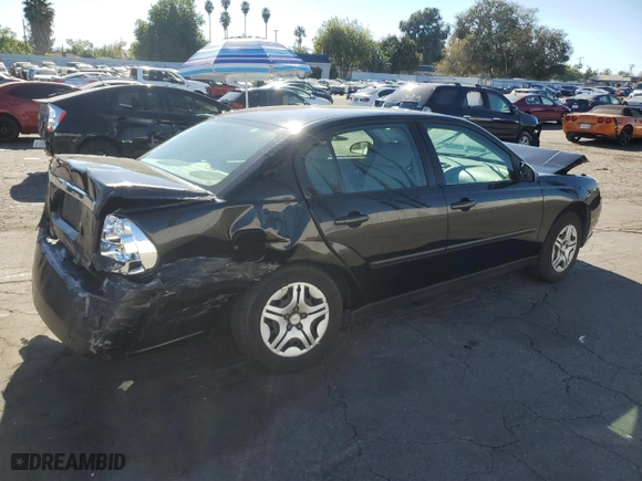 2005 Chevrolet Malibu with VIN 1G1ZS52F75F102540, listed as a Copart auction lot 80417544 with 187,808 mi miles and Salvage Title. Bid and sale history available at carsss.com. Image 3.