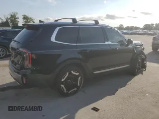 2025 Kia Telluride EX with VIN 5XYP34GC5SG568304, listed as a Copart auction lot 61524815 with 12,491 mi miles and Salvage title. Bid and sale history available at DreamBid. Image 3.