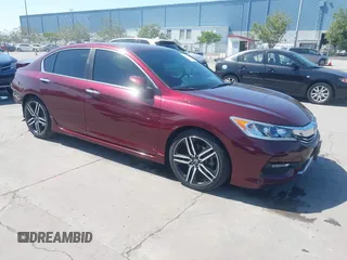 2016 Honda Accord Sport with VIN 1HGCR2F51GA040210, listed as a IAAI auction lot 42153225 with 104,615 mi miles and . Bid and sale history available at DreamBid. Image 1.