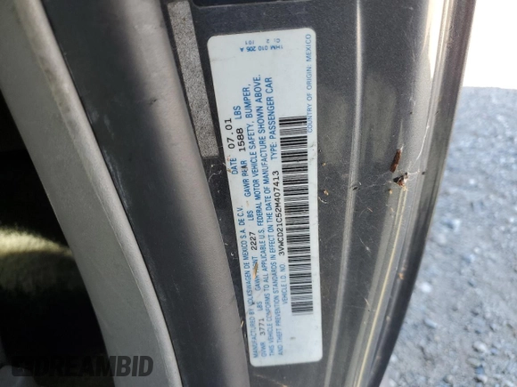 2002 Volkswagen Beetle GLS с VIN 3VWCD21C52M407413, выставлен на аукционе Copart как лот 79768824 с пробегом Не указан миль и Чистый • Clean title. История ставок и продаж доступна на DreamBid. Изображение 12.
