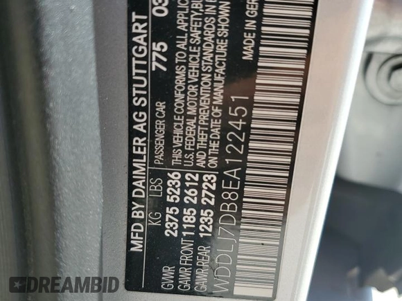 2014 Mercedes-Benz CLS-Class CLS 550 with VIN WDDLJ7DB8EA122451, listed as a Copart auction lot 49156855 with 72,741 mi miles and Salvage Title. Bid and sale history available at carsss.com. Image 12.