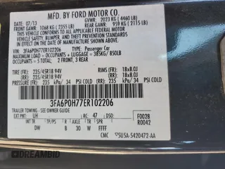 2014 Ford Fusion SE with VIN 3FA6P0H77ER102206, listed as a Copart auction lot 42643865 with 0 mi miles and Non Repairable. Bid and sale history available at carsss.com. Image 12.