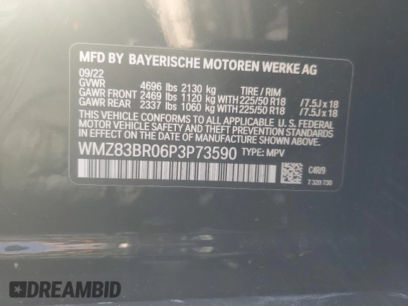 2023 MINI Countryman Cooper S with VIN WMZ83BR06P3P73590, listed as a Copart auction lot 52183235 with 22,108 mi miles and Salvage title. Bid and sale history available at DreamBid. Image 12.