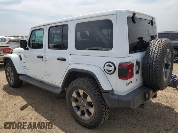 2018 Jeep Wrangler Unlimited Sahara z VIN 1C4HJXEG5JW165071, wystawiony jako Copart lot #59302865 z przebiegiem Nie podano mil oraz Czysty tytuł • Clean title. Historia ofert i sprzedaży dostępna na DreamBid. Obrazek 2.