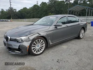 2018 BMW 7 Series 740e xDrive iPerformance with VIN WBA7J2C51JG938383, listed as a Copart auction lot 74255964 with 0 mi miles and Salvage Title. Bid and sale history available at carsss.com. Image 1.
