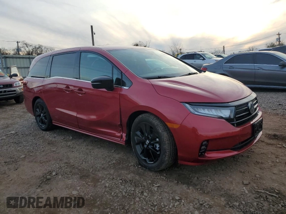 2024 Honda Odyssey Sport with VIN 5FNRL6H74RB070621, listed as a Copart auction lot 82779044 with 1,025 mi miles and Salvage Title. Bid and sale history available at DreamBid. Image 4.