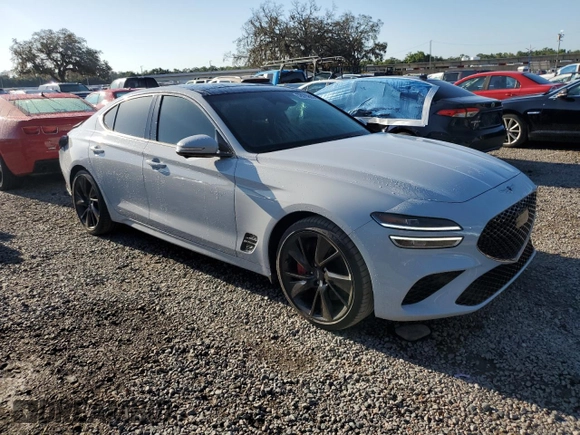 2023 Genesis G70 3.3T with VIN KMTG54TE3PU113251, listed as a Copart auction lot 52675895 with 20,969 mi miles and Salvage title. Bid and sale history available at DreamBid. Image 4.
