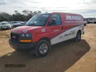 2023 GMC Savana Cargo with VIN 1GTW7AFP1P1101326, listed as a Copart auction lot 43208195 with 39,261 mi miles and Salvage Title. Bid and sale history available at DreamBid. Image 1.