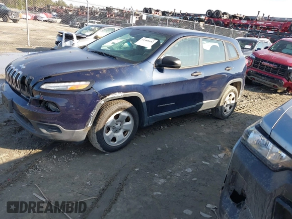 2015 Jeep Cherokee Sport with VIN 1C4PJLAB2FW547371, listed as a IAAI auction lot 41588682 with 135,640 mi miles. Bid and sale history available at carsss.com. Image 17.