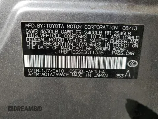 2014 Lexus IS 250 z VIN JTHBF1D25E5011335, wystawiony jako Copart lot #57216325 z przebiegiem 67 839 mil mil oraz Szkoda całkowita • Salvage title. Historia ofert i sprzedaży dostępna na DreamBid. Obrazek 13.
