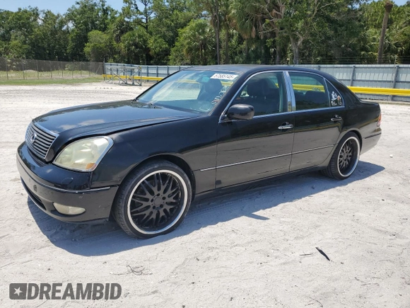 2001 Lexus LS 430 z VIN JTHBN30FX10008011, wystawiony jako Copart lot #57585145 z przebiegiem 218 263 mil mil oraz Czysty tytuł • Clean title. Historia ofert i sprzedaży dostępna na DreamBid. Obrazek 1.