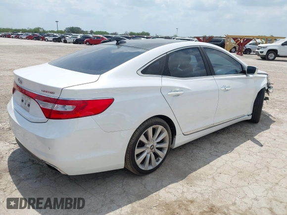 2015 Hyundai Azera Limited with VIN KMHFH4JG1FA476455, listed as a IAAI auction lot 42407261 with 110,293 mi miles and . Bid and sale history available at DreamBid. Image 4.