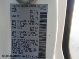 2024 Nissan Frontier S with VIN 1N6ED1CL5RN674826, listed as a Copart auction lot 42383695 with 541 mi miles and Salvage Title. Bid and sale history available at carsss.com. Image 12.