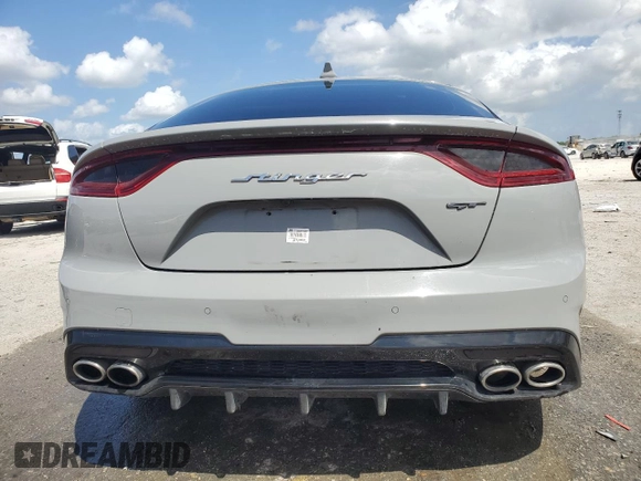 2020 Kia Stinger GT1 with VIN KNAE45LC2L6084091, listed as a Copart auction lot 51410175 with 129,049 mi miles and Salvage Title. Bid and sale history available at DreamBid. Image 6.