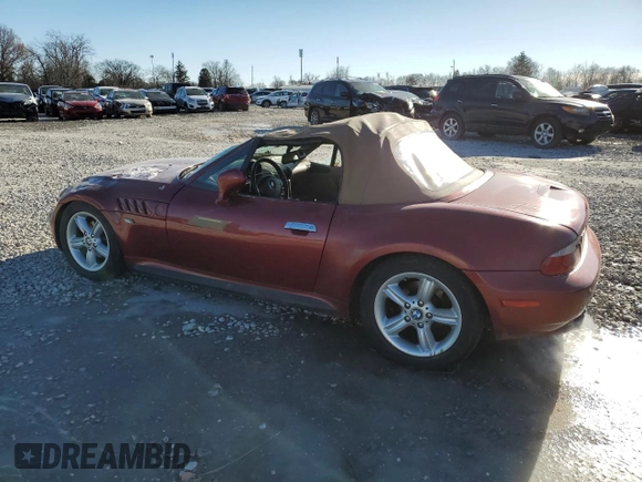 2001 BMW Z3 2.5i with VIN WBACN33401LK49779, listed as a Copart auction lot 84293094 with 0 mi miles and Salvage Title. Bid and sale history available at carsss.com. Image 2.