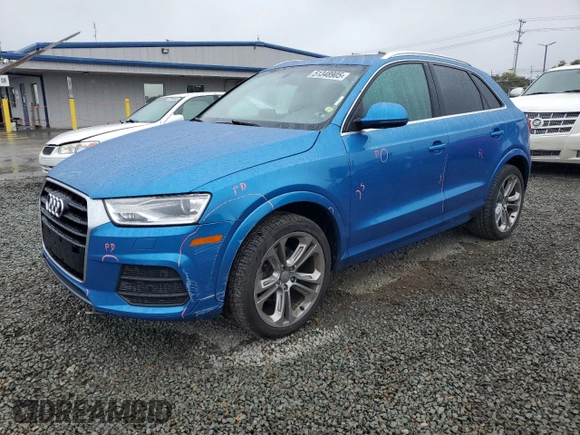 2016 Audi Q3 Premium Plus with VIN WA1BFCFS8GR006033, listed as a Copart auction lot 51348905 with 65,666 mi miles and Salvage Title. Bid and sale history available at carsss.com. Image 1.