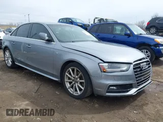 2015 Audi A4 Premium Plus with VIN WAUFFAFLXFN033757, listed as a IAAI auction lot 41854855 with 91,609 mi miles. Bid and sale history available at carsss.com. Image 1.
