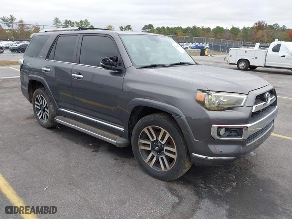 2014 Toyota 4Runner Limited with VIN JTEBU5JR0E5172302, listed as a IAAI auction lot 39452939 with 105,782 mi miles. Bid and sale history available at carsss.com. Image 1.