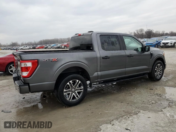 2021 Ford F-150 XL with VIN 1FTEW1CP1MFA48094, listed as a Copart auction lot 47822195 with 56,506 mi miles and Salvage Title. Bid and sale history available at carsss.com. Image 3.