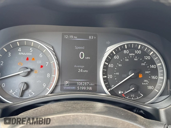 2018 Infiniti Q50 Luxe with VIN JN1EV7AP6JM350970, listed as a Copart auction lot 65393755 with 108,287 mi miles and Clean title. Bid and sale history available at DreamBid. Image 8.