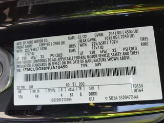 2022 Ford Escape SE z VIN 1FMCU9G68NUA10450, wystawiony jako IAAI lot #42481873 z przebiegiem 60 661 mil mil oraz . Historia ofert i sprzedaży dostępna na DreamBid. Obrazek 9.