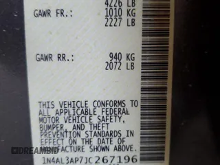 2018 Nissan Altima 2.5 S with VIN 1N4AL3AP7JC267196, listed as a Copart auction lot 52994755 with 119,042 mi miles and Salvage Title. Bid and sale history available at carsss.com. Image 12.