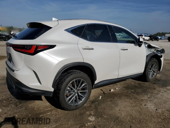 2025 Lexus NX with VIN JTJGGCEZ5S5010402, listed as a Copart auction lot 53383255 with 12,499 mi miles and Salvage Title. Bid and sale history available at carsss.com. Image 3.