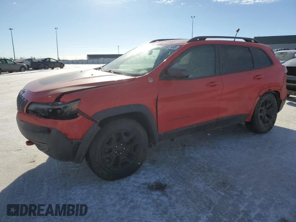 2019 Jeep Cherokee Trailhawk with VIN 1C4PJMBX7KD361816, listed as a Copart auction lot 46457465 with 244,301 mi miles and Salvage Title. Bid and sale history available at DreamBid. Image 1.