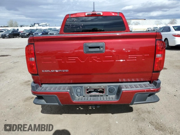 2021 Chevrolet Colorado 2WD Work Truck with VIN 1GCGSBEA3M1275299, listed as a Copart auction lot 45206925 with 50,225 mi miles and Salvage title. Bid and sale history available at DreamBid. Image 6.