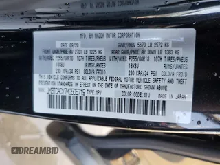 2021 Mazda CX-9 Touring with VIN JM3TCACY7M0505719, listed as a Copart auction lot 43405635 with 44,133 mi miles and Salvage Title. Bid and sale history available at carsss.com. Image 13.