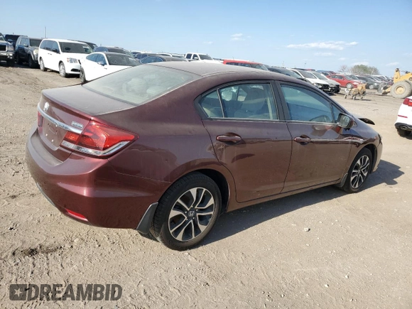 2015 Honda Civic EX with VIN 19XFB2F80FE023355, listed as a Copart auction lot 50503535 with 92,470 mi miles and Salvage Title. Bid and sale history available at DreamBid. Image 3.