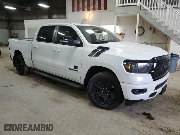2022 Ram 1500 Big Horn with VIN 1C6SRFMT3NN391071, listed as a Copart auction lot 52592825 with 52,682 mi miles and Salvage title. Bid and sale history available at DreamBid. Image 4.