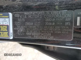 2015 Kia Forte LX with VIN KNAFX4A66F5415574, listed as a Copart auction lot 48356205 with 130,505 mi miles and Salvage Title. Bid and sale history available at carsss.com. Image 12.