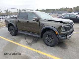 2024 Ford Ranger Raptor with VIN 1FTER4LR6RLE11671, listed as a IAAI auction lot 41821564 with 8,076 mi miles. Bid and sale history available at carsss.com. Image 1.