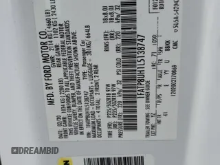 2020 Ford Mustang EcoBoost z VIN 1FATP8UH1L5138747, wystawiony jako Copart lot #88899115 z przebiegiem Nie podano mil oraz Nie do naprawy • Non repairable. Historia ofert i sprzedaży dostępna na DreamBid. Obrazek 15.