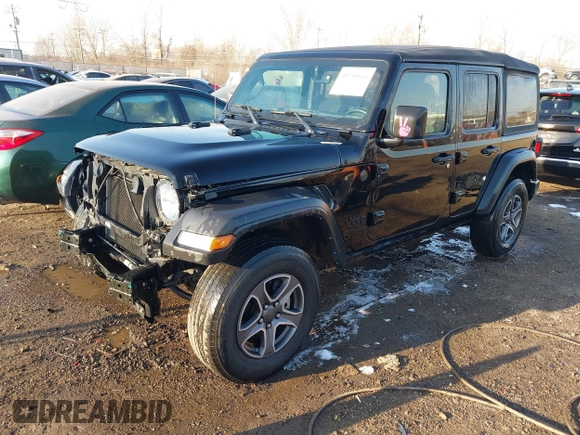 2022 Jeep Wrangler Unlimited Sport S with VIN 1C4HJXDG5NW135060, listed as a IAAI auction lot 41738841 with 33,322 mi miles. Bid and sale history available at carsss.com. Image 18.