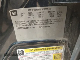 2011 Buick LaCrosse CXS with VIN 1G4GE5GD5BF362861, listed as a IAAI auction lot 42425770 with 190,893 mi miles and . Bid and sale history available at DreamBid. Image 9.