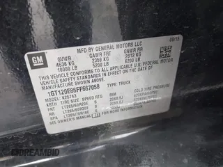 2015 GMC Sierra 2500HD Denali z VIN 1GT120E86FF667058, wystawiony jako IAAI lot #42212058 z przebiegiem 104 069 mil mil oraz . Historia ofert i sprzedaży dostępna na DreamBid. Obrazek 9.