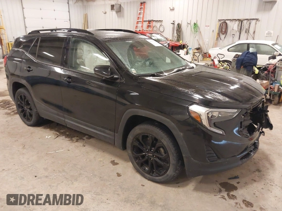2019 GMC Terrain SLE with VIN 3GKALTEV9KL101307, listed as a IAAI auction lot 41553370 with 82,760 mi miles. Bid and sale history available at carsss.com. Image 1.