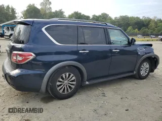 2018 Nissan Armada SV with VIN JN8AY2NC1J9553107, listed as a Copart auction lot 69493074 with 125,054 mi miles and Salvage Title. Bid and sale history available at carsss.com. Image 3.